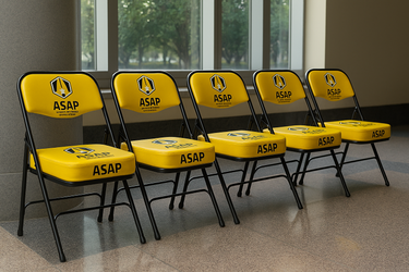 school logo folding chairs